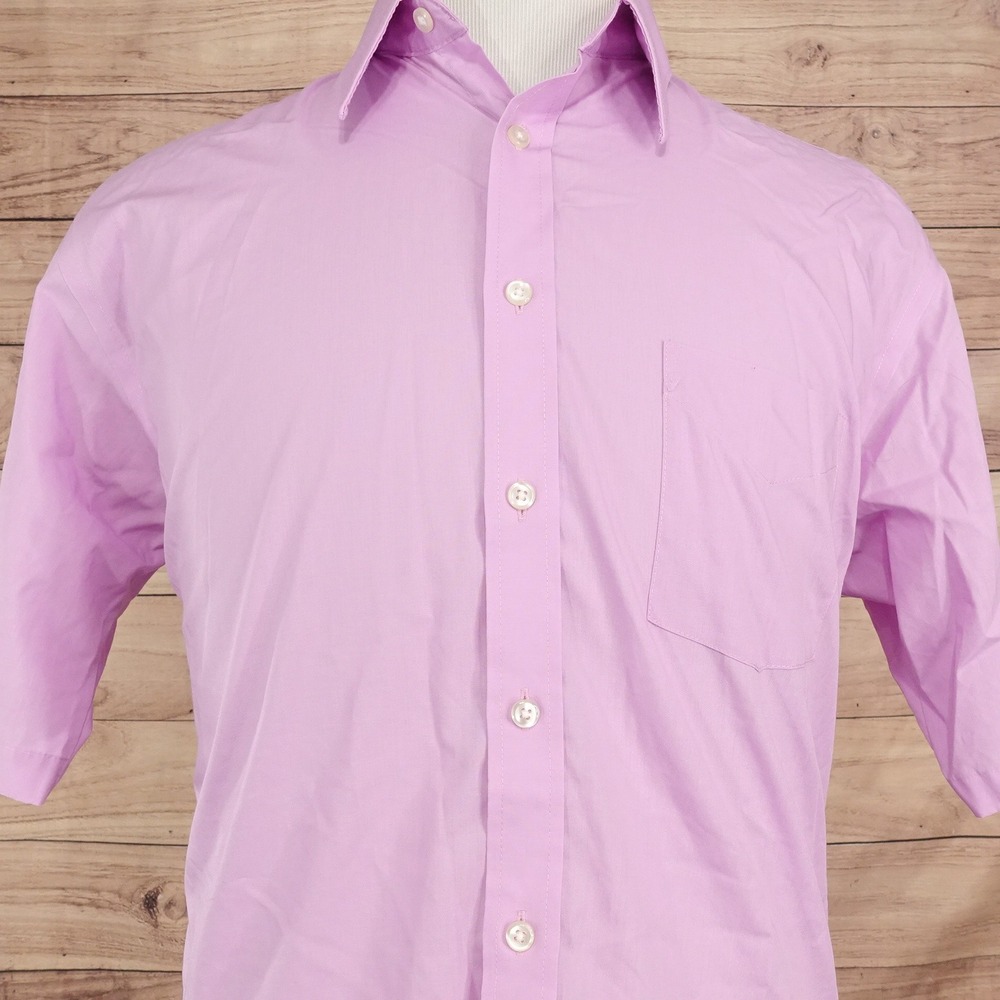 Stafford Button Up Shirt Mens 16.5 Good Short Sleeve Broadcloth Regular Fit
